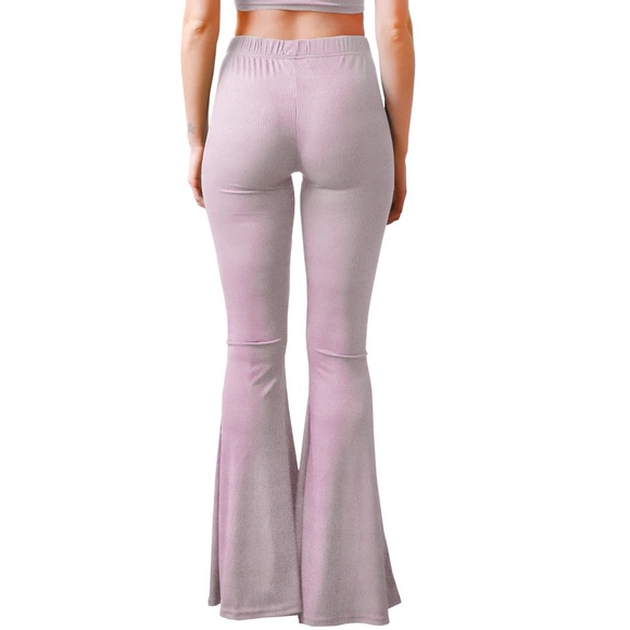 Ribbed bell bottoms - mauve purple - Picture 6 of 7